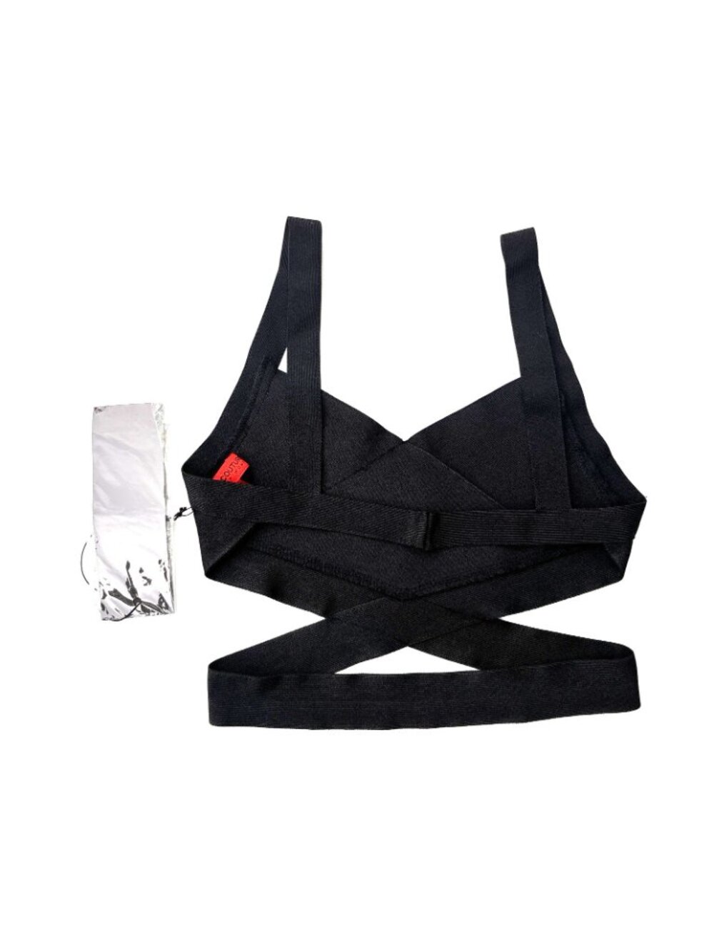 Wow Couture Black Two Pieces Set Bandage Bra And Panty Size Medium - Picture 14 of 16